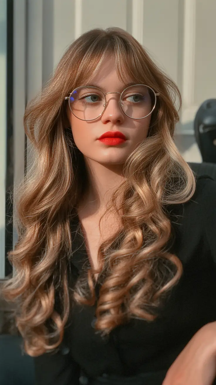 winter haircuts 2025-2026 Soft Retro Waves with Bangs