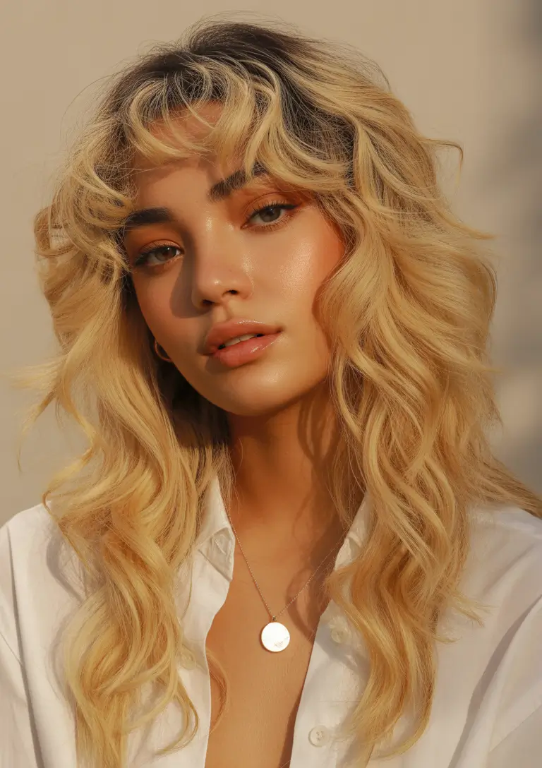 winter haircuts 2025-2026 Layered Blonde Shag Revival