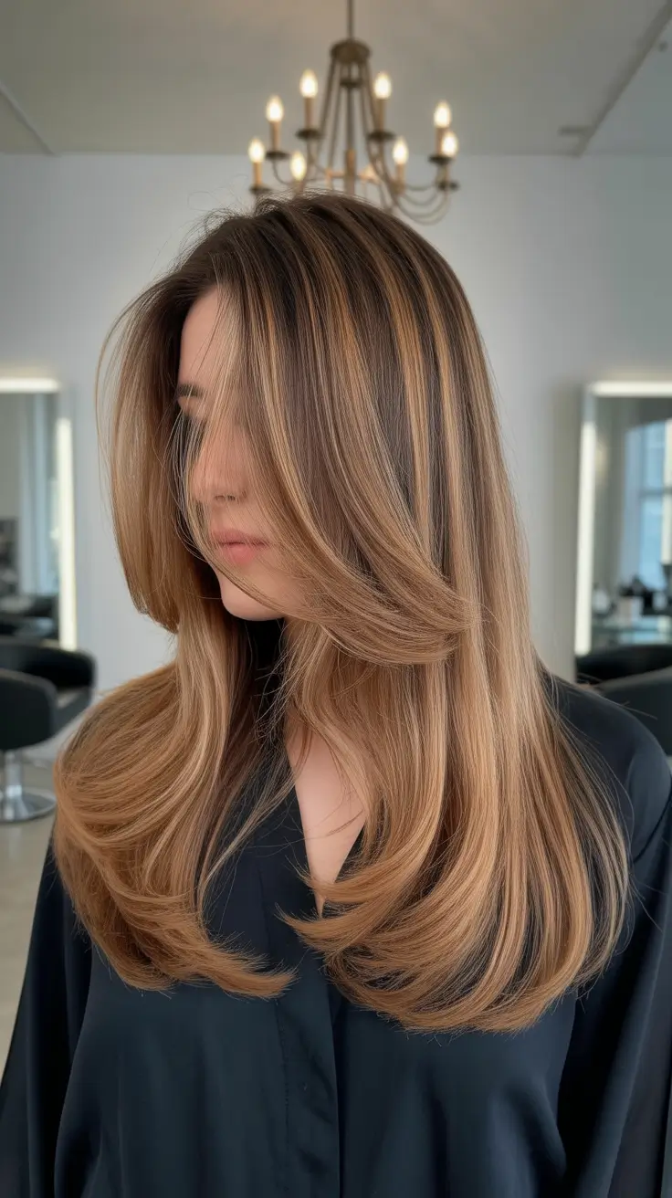 winter haircuts 2025-2026 Cinnamon-Toned Face-Framing Layers