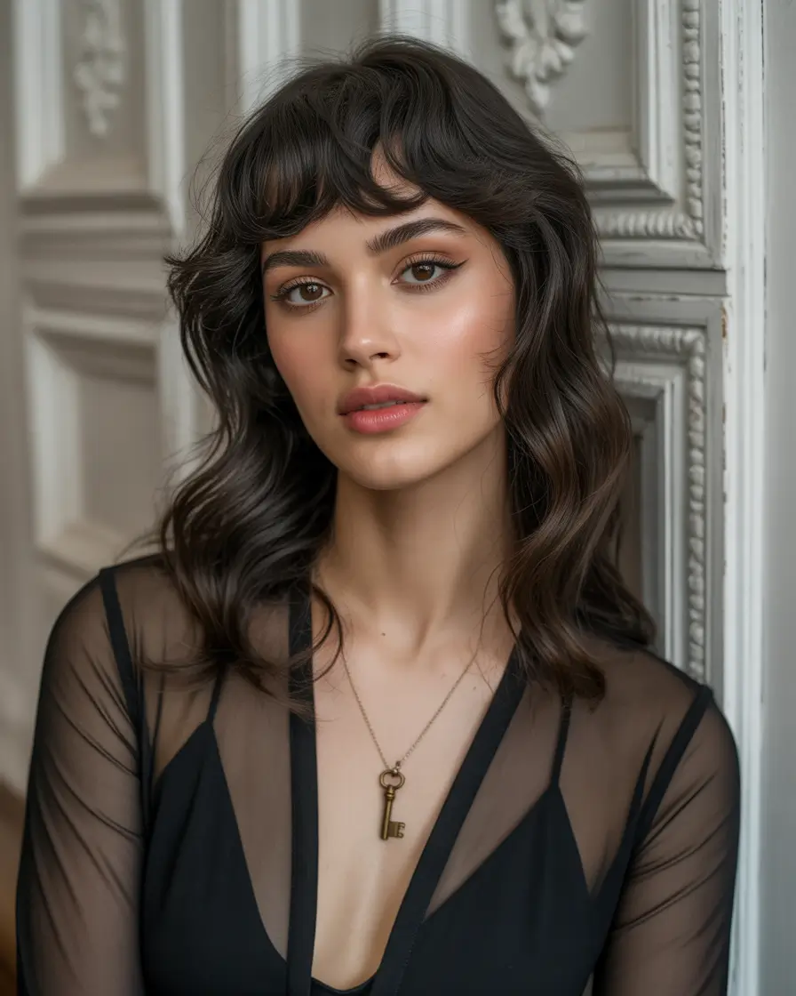 winter haircuts 2025-2026 Chic Chocolate Shag