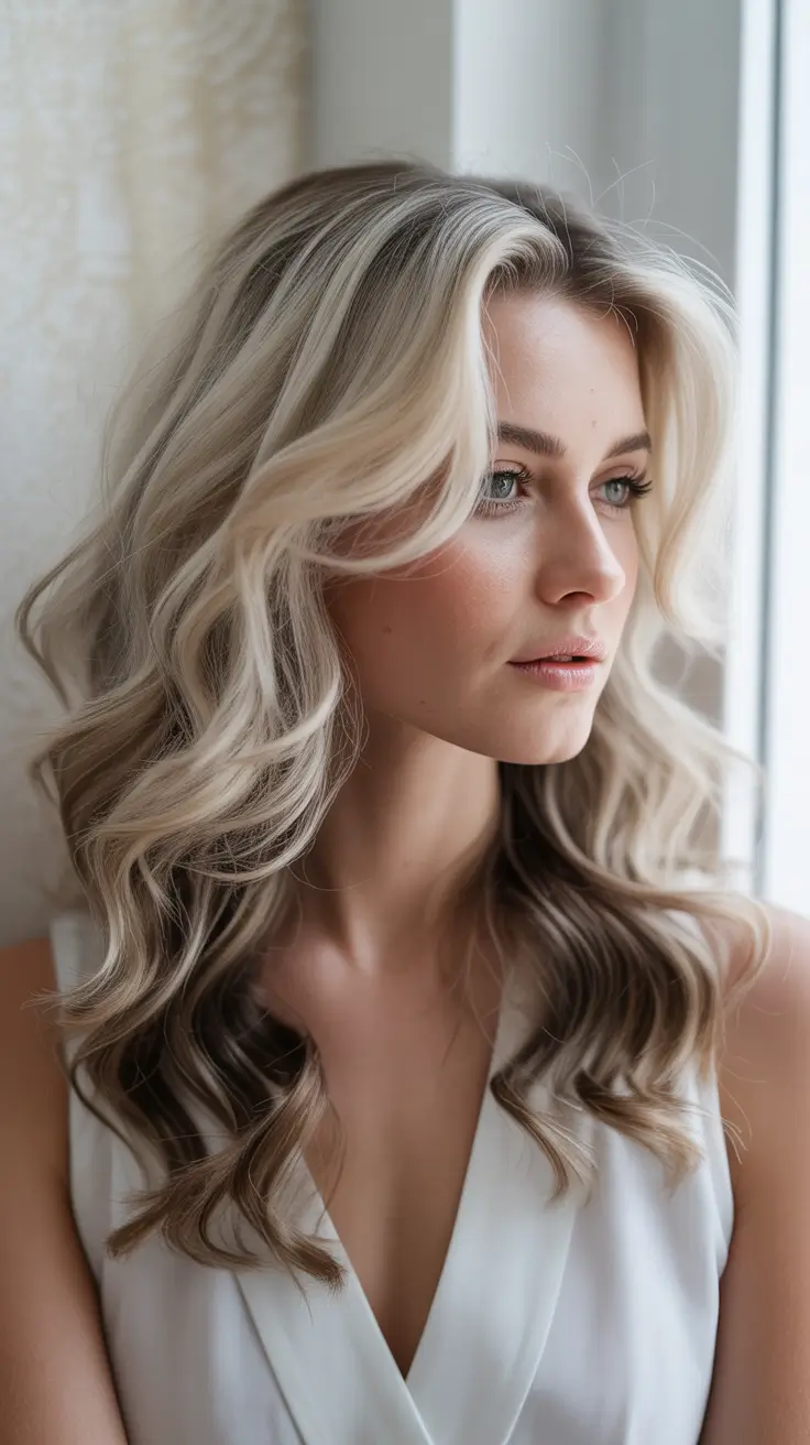 winter haircuts 2025-2026 Frosted Balayage Volume