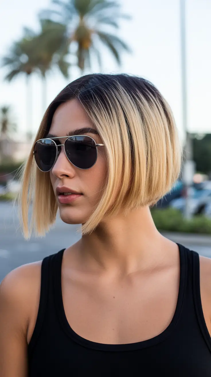 winter haircuts 2025-2026 Edgy Blonde Bob