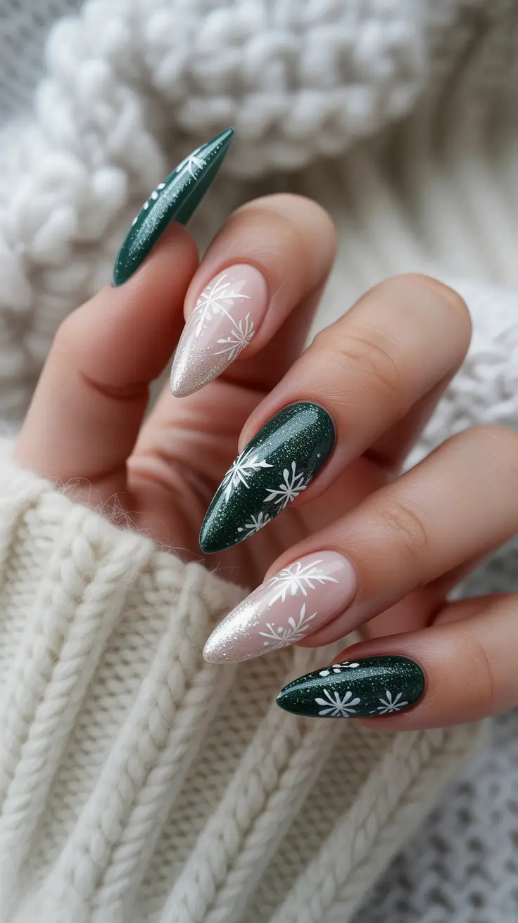 Winter nail designs 2025-2026 Emerald Frost Elegance