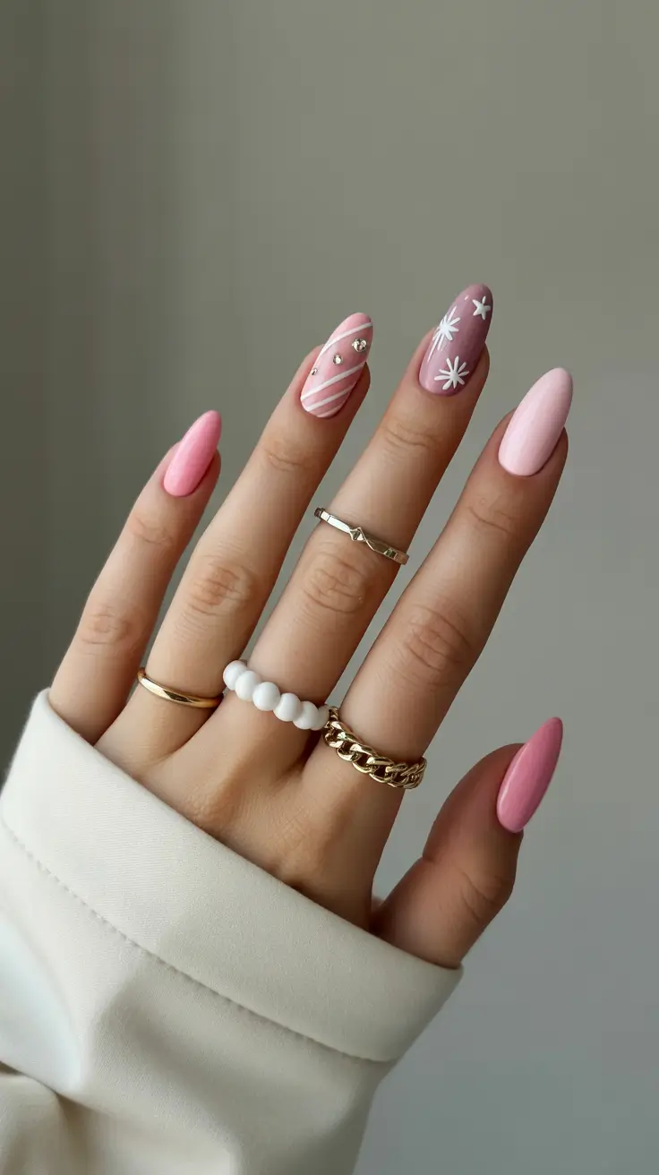 Winter Nail Colors and Designs Ideas 2025–2026 Frosty Pink Elegance