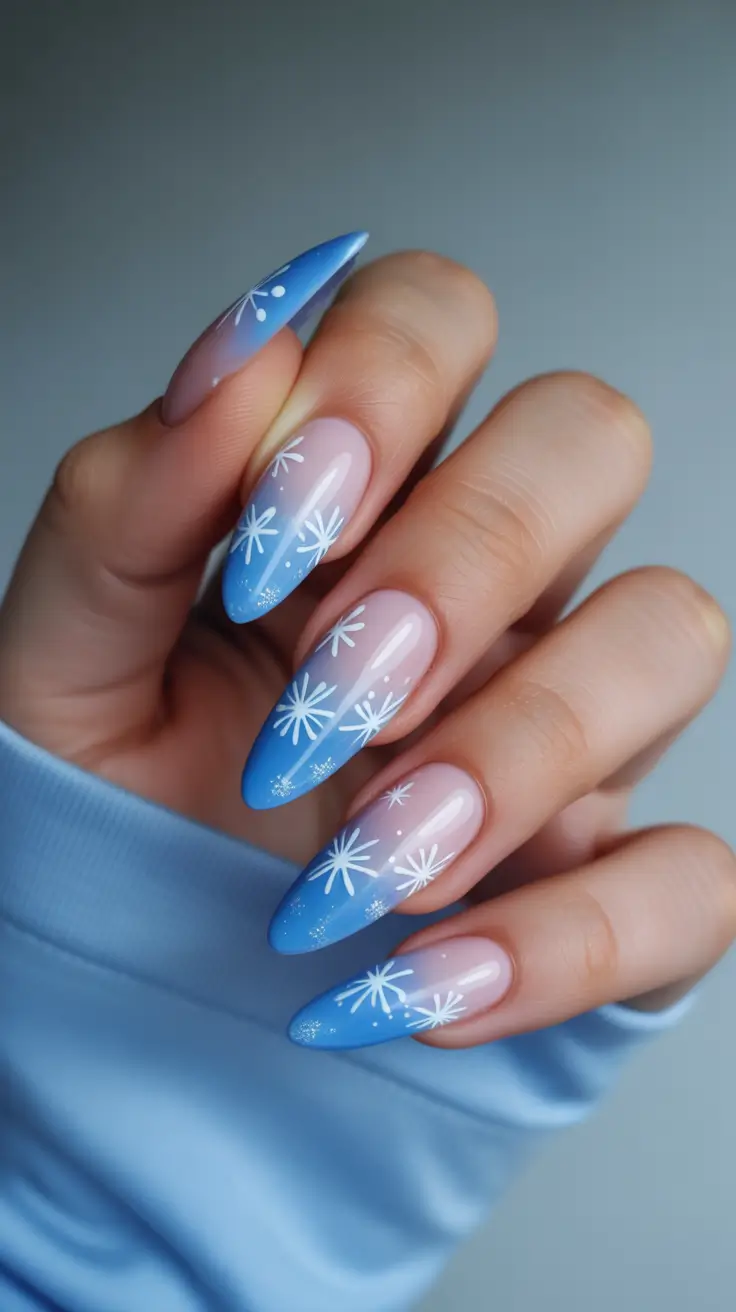 Winter Nail Inspo 2025–2026 Frosted Blue Glow