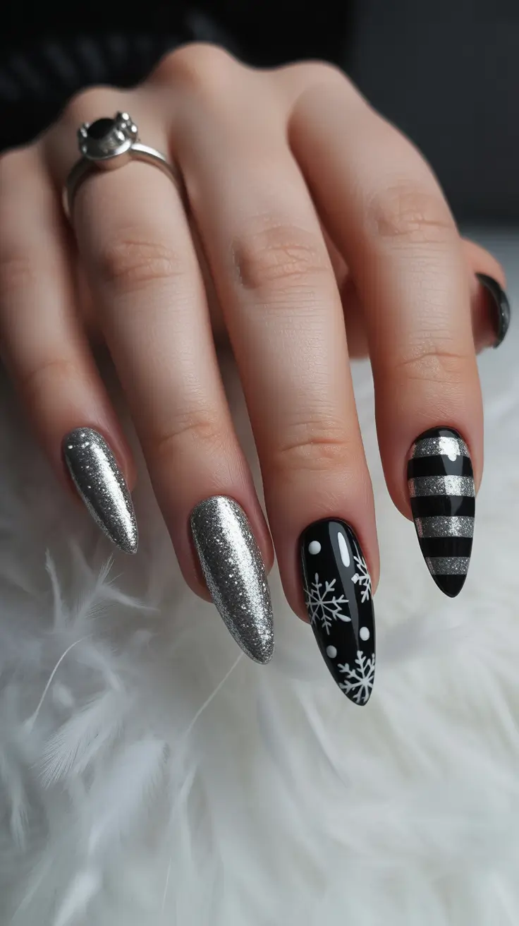 Winter Nail Inspo 2025–2026 Black Ice Glam