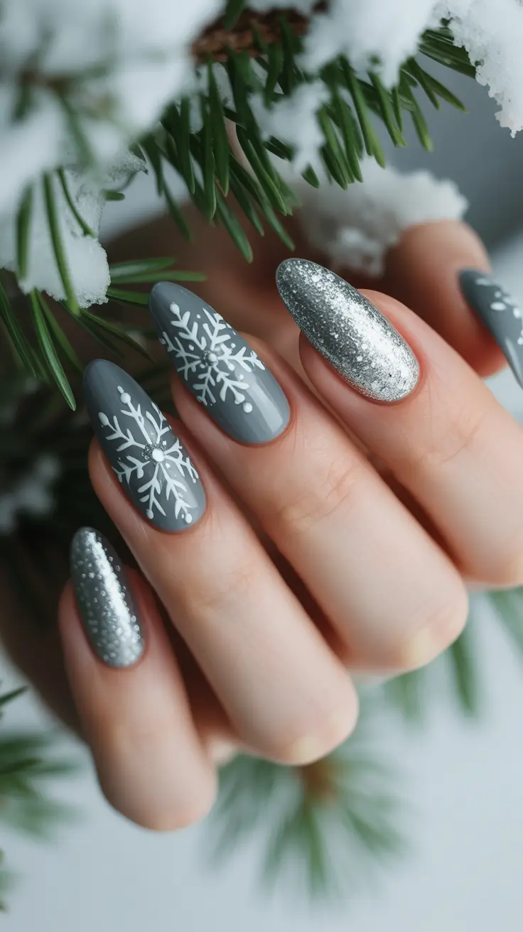 Winter Nail Inspo 2025–2026 Frosted Charcoal