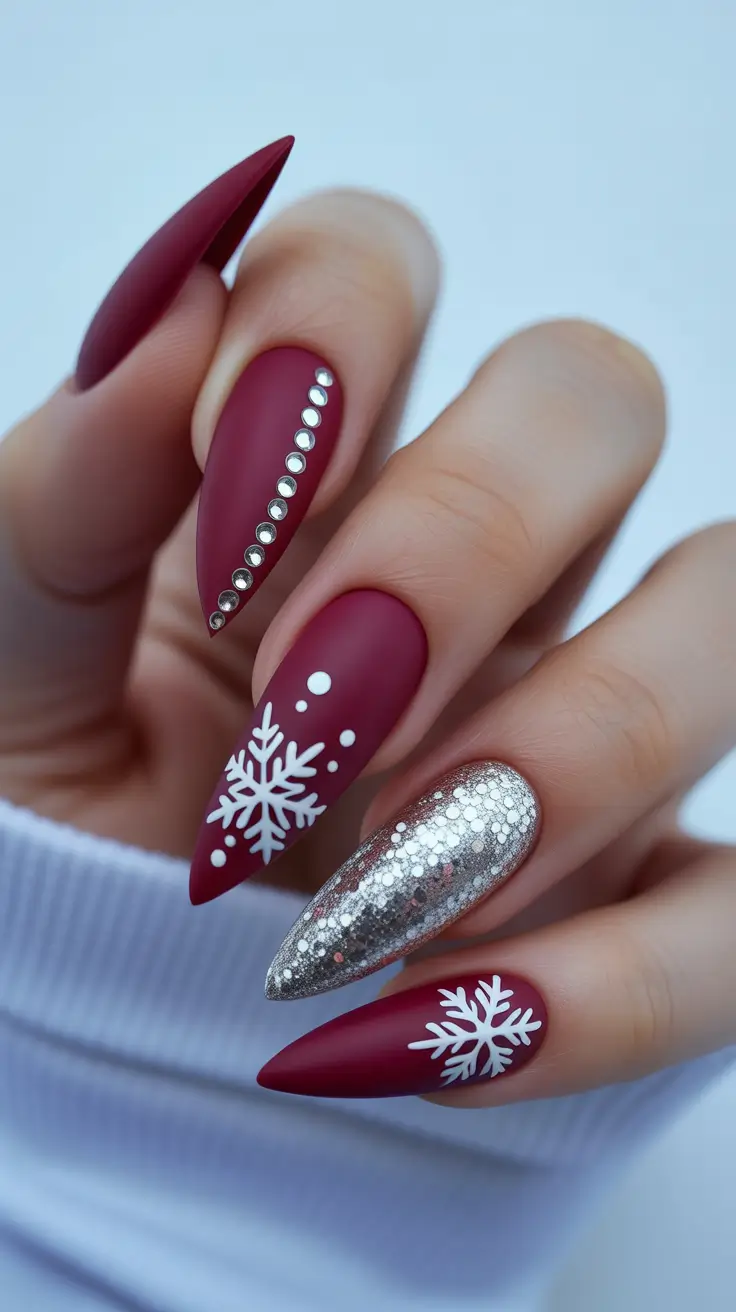 Winter Nail Inspo 2025–2026 Crimson Frost