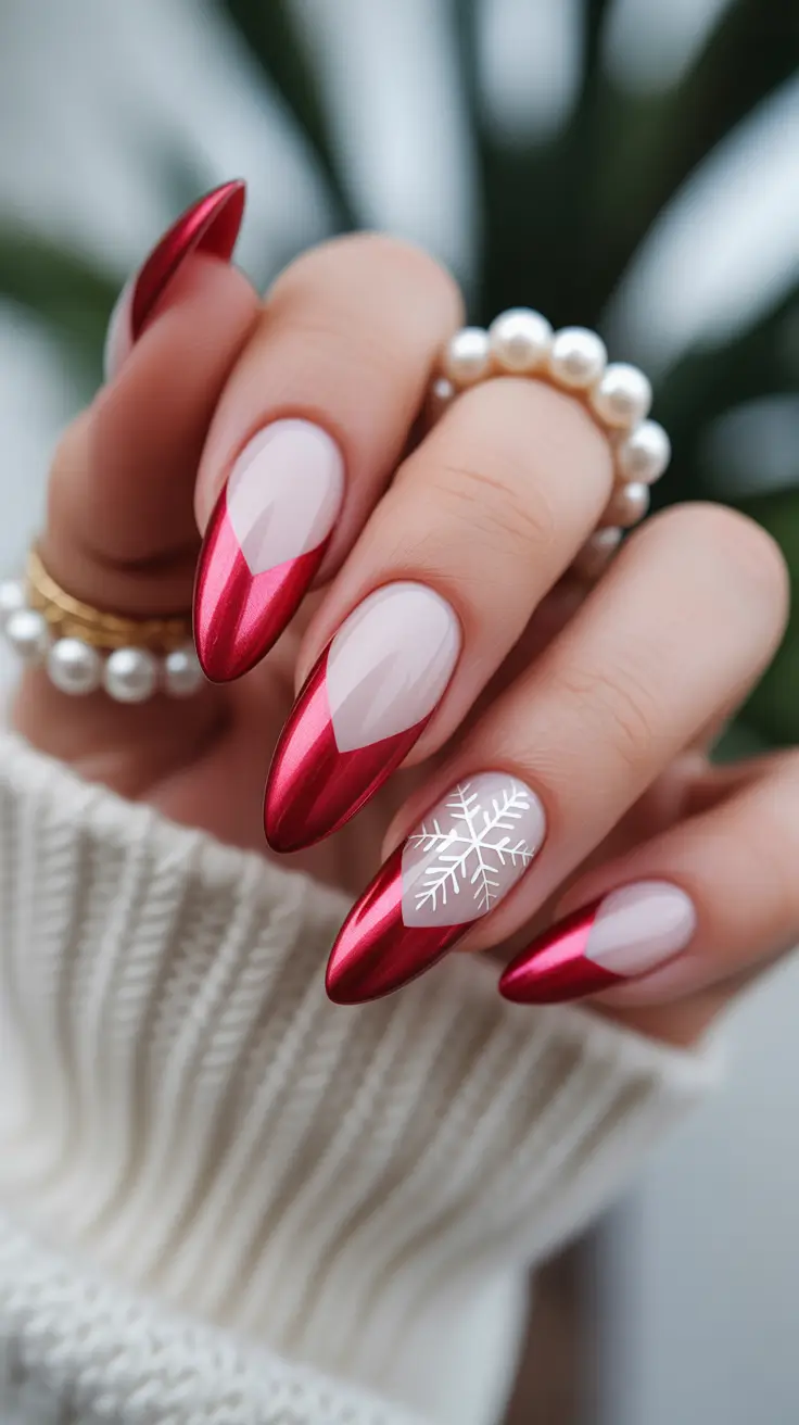 Winter Nail Inspo 2025–2026 Candy Apple French