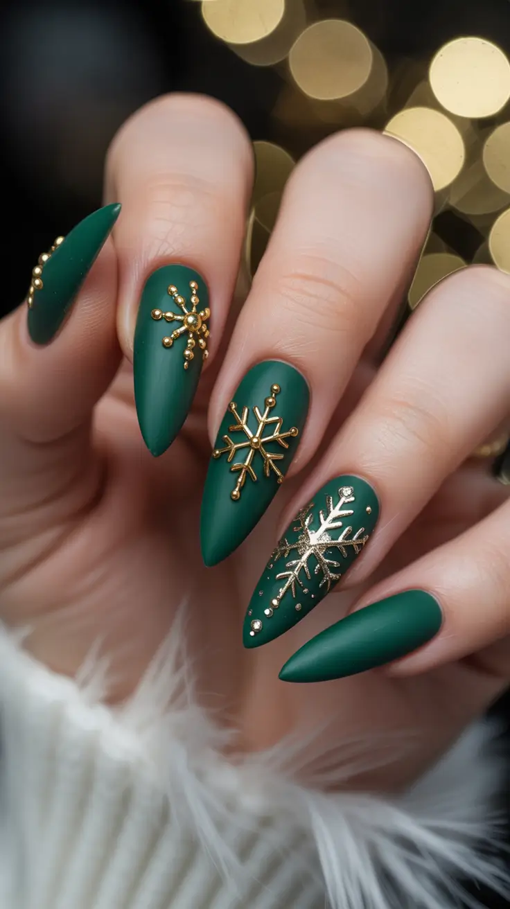 Winter Nail Inspo 2025-2026 Emerald Royal Glow