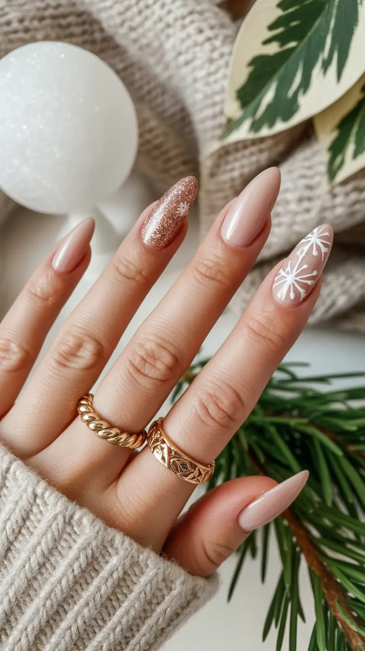 Winter Nail Inspo 2025-2026 Champagne Whisper