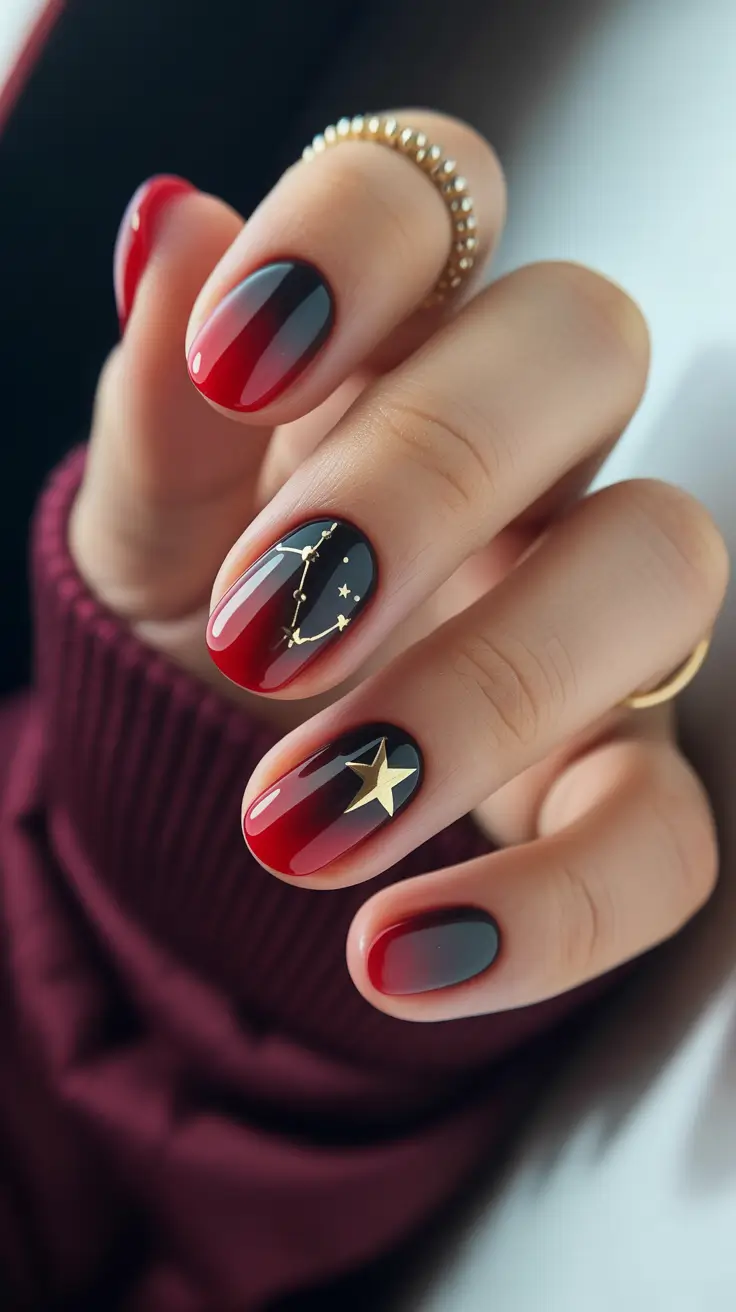 Winter Nail Inspo 2025–2026 Midnight Stardust