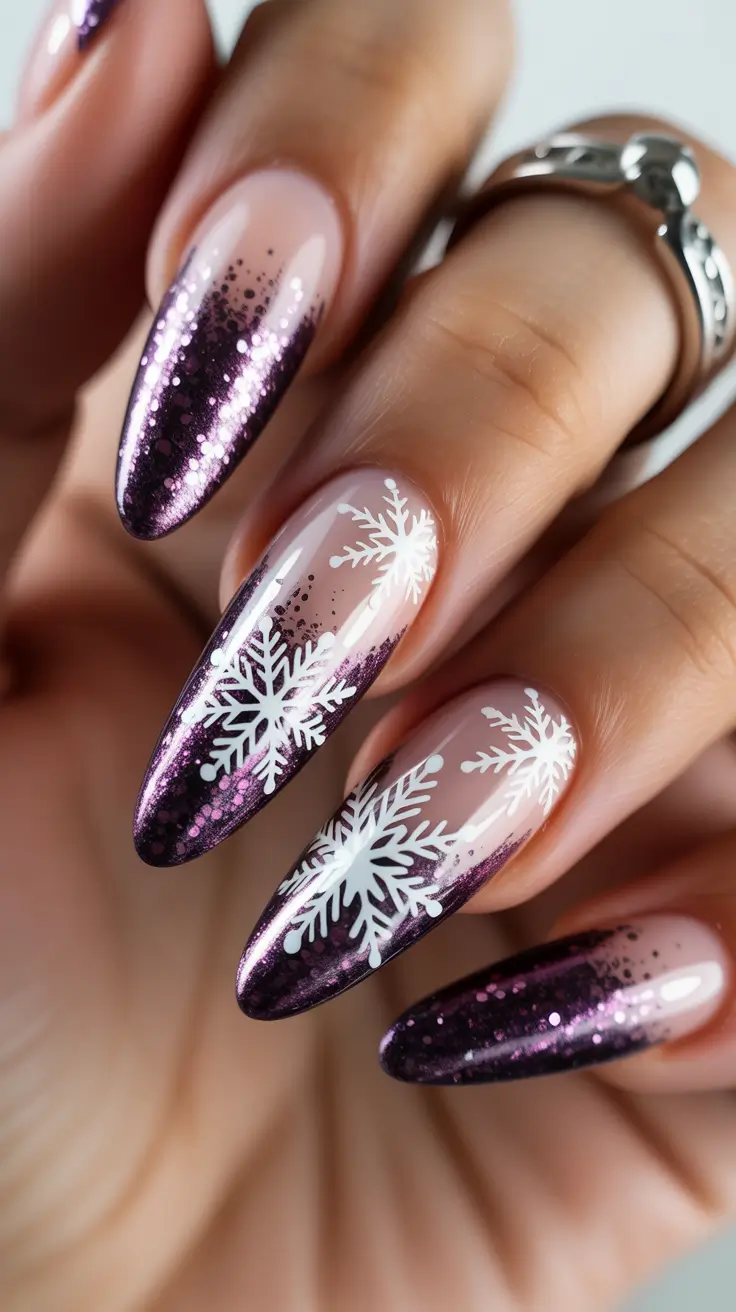 Winter Nail Inspo 2025–2026 Amethyst Snowfall
