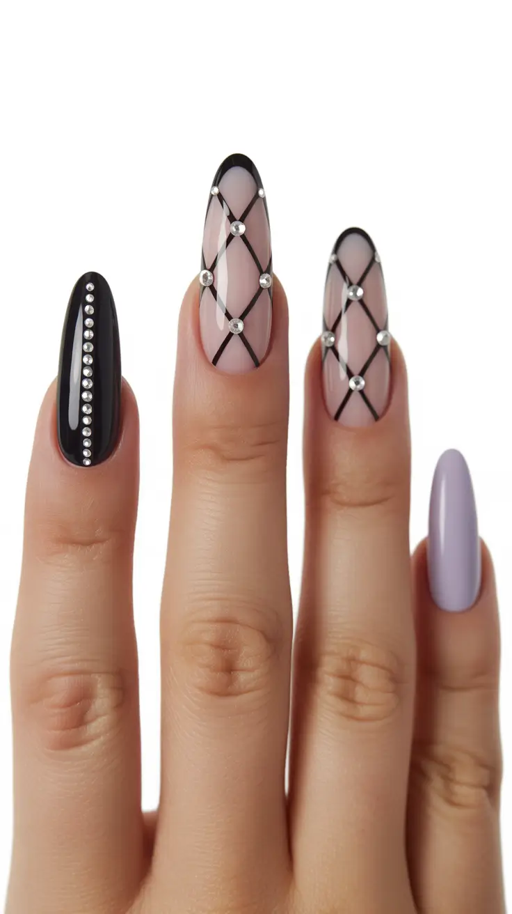 winter-nails-almond-design-and-color-ideas-2025-2026-diamond-lattice-noir