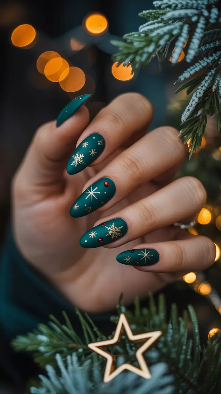 winter-nails-ideas-2025-2026-gilded-starry-night