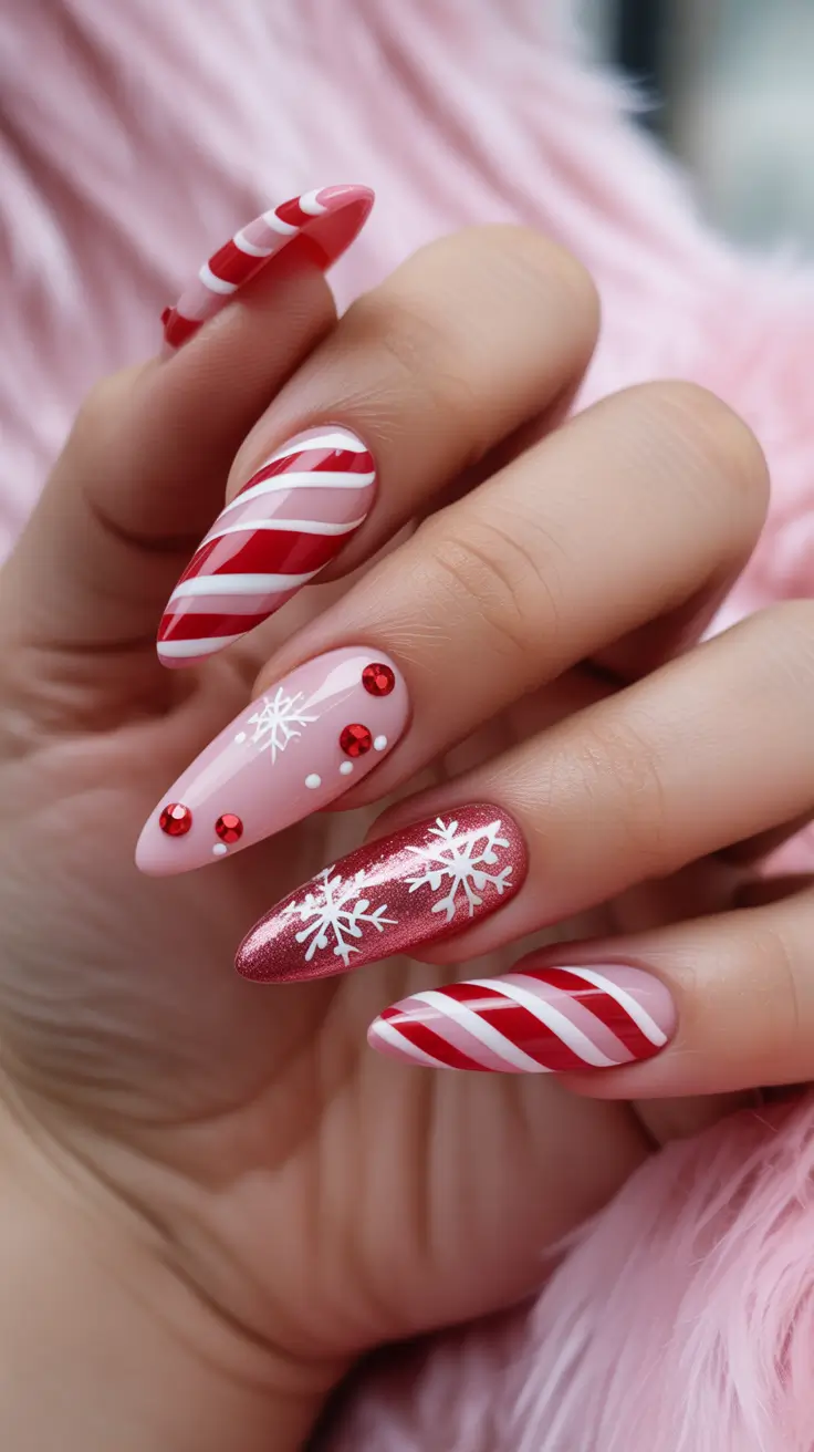 winter-nails-ideas-2025-2026-peppermint-twist-glam