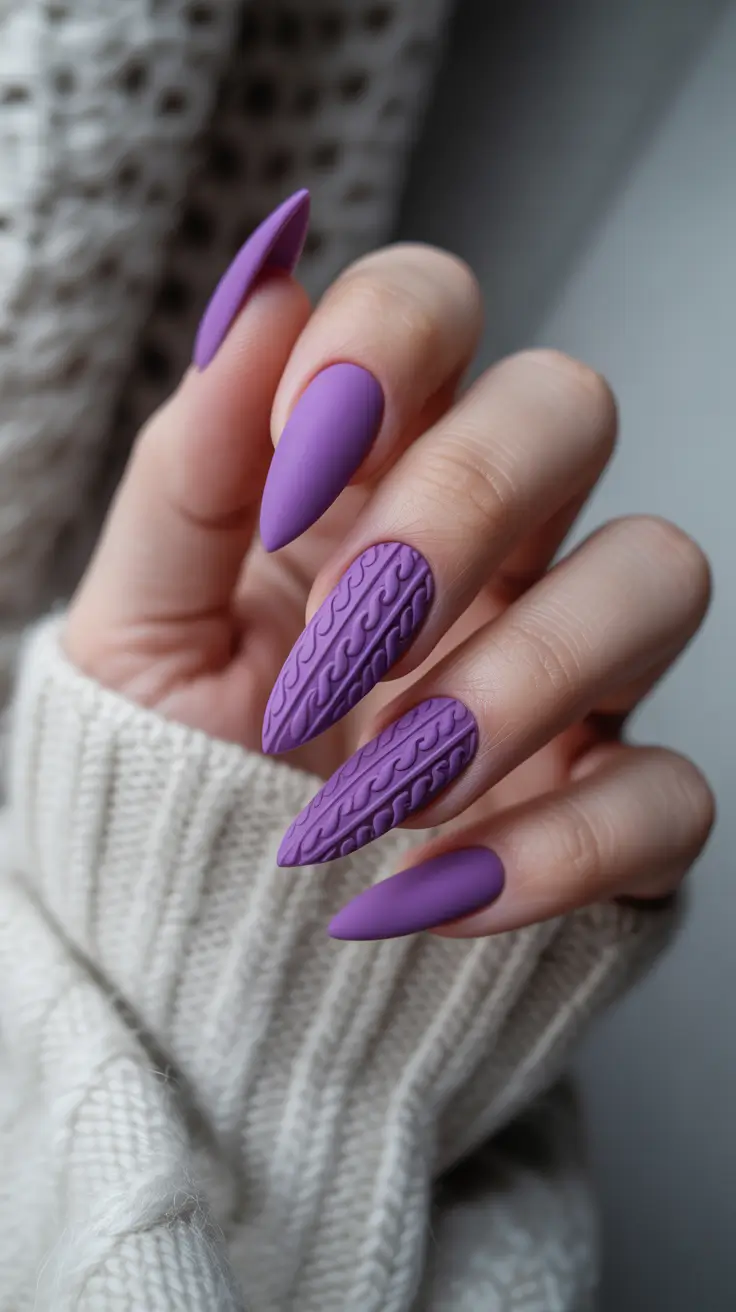 winter-nails-ideas-2025-2026-lavender-knit-serenity