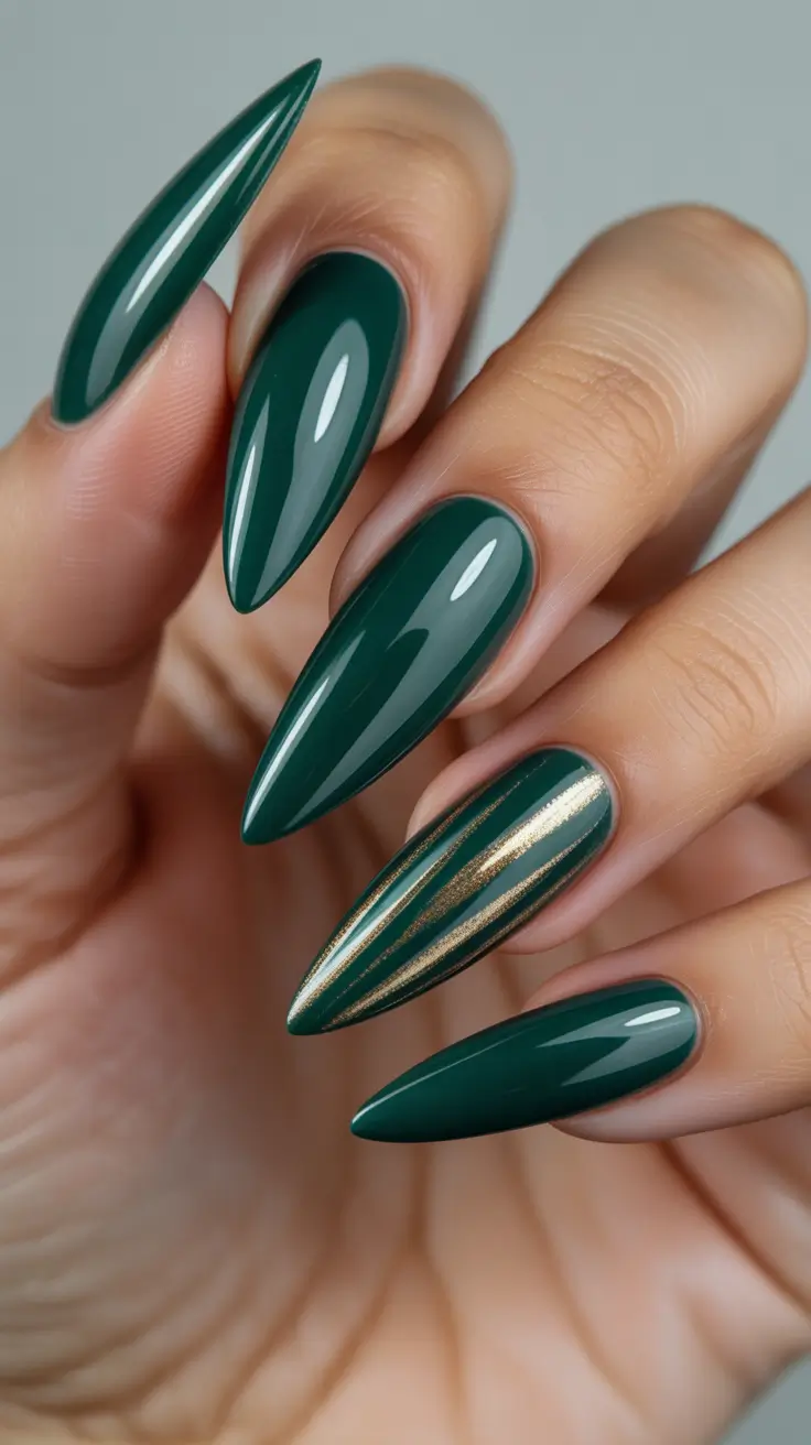 winter nails 2025-2026 Emerald Lines