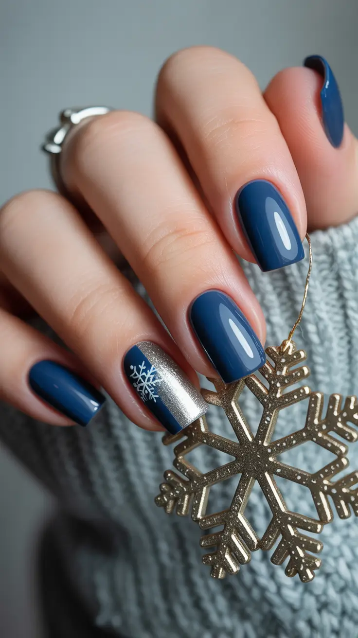 winter-nails-ideas-2025-2026-midnight-snowflake-charm