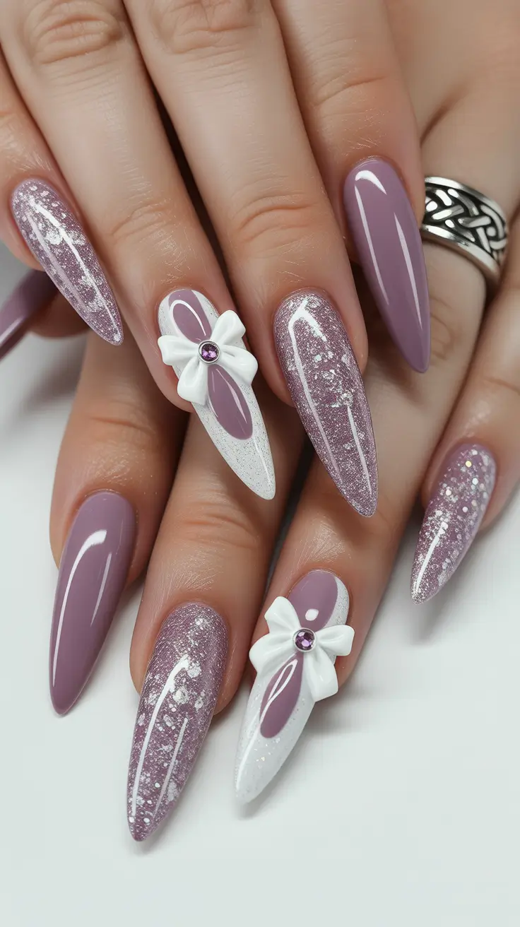 winter-nails-new-color-trends-ideas-2025-2026-Frosted-Lilac-Bows