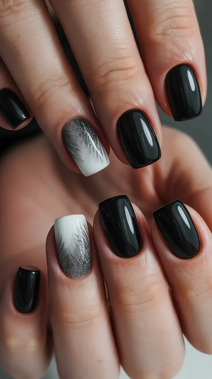 Winter Nails 2025 2026 Midnight Feathers