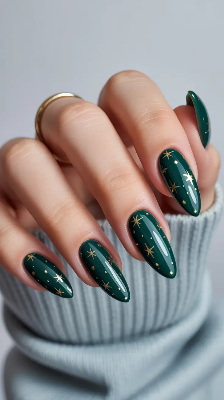 Winter Nails 2025 2026 Starry Pines