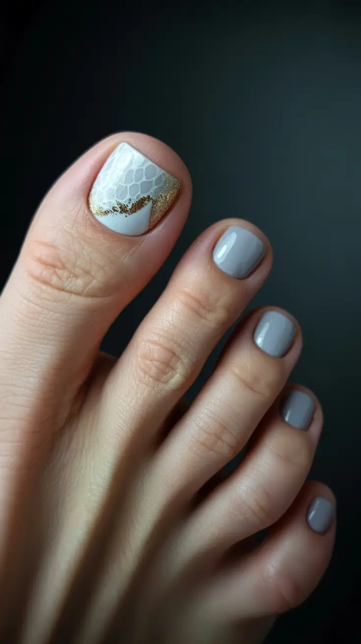 Winter Toe Nails 2025 2026 Frosted Edge