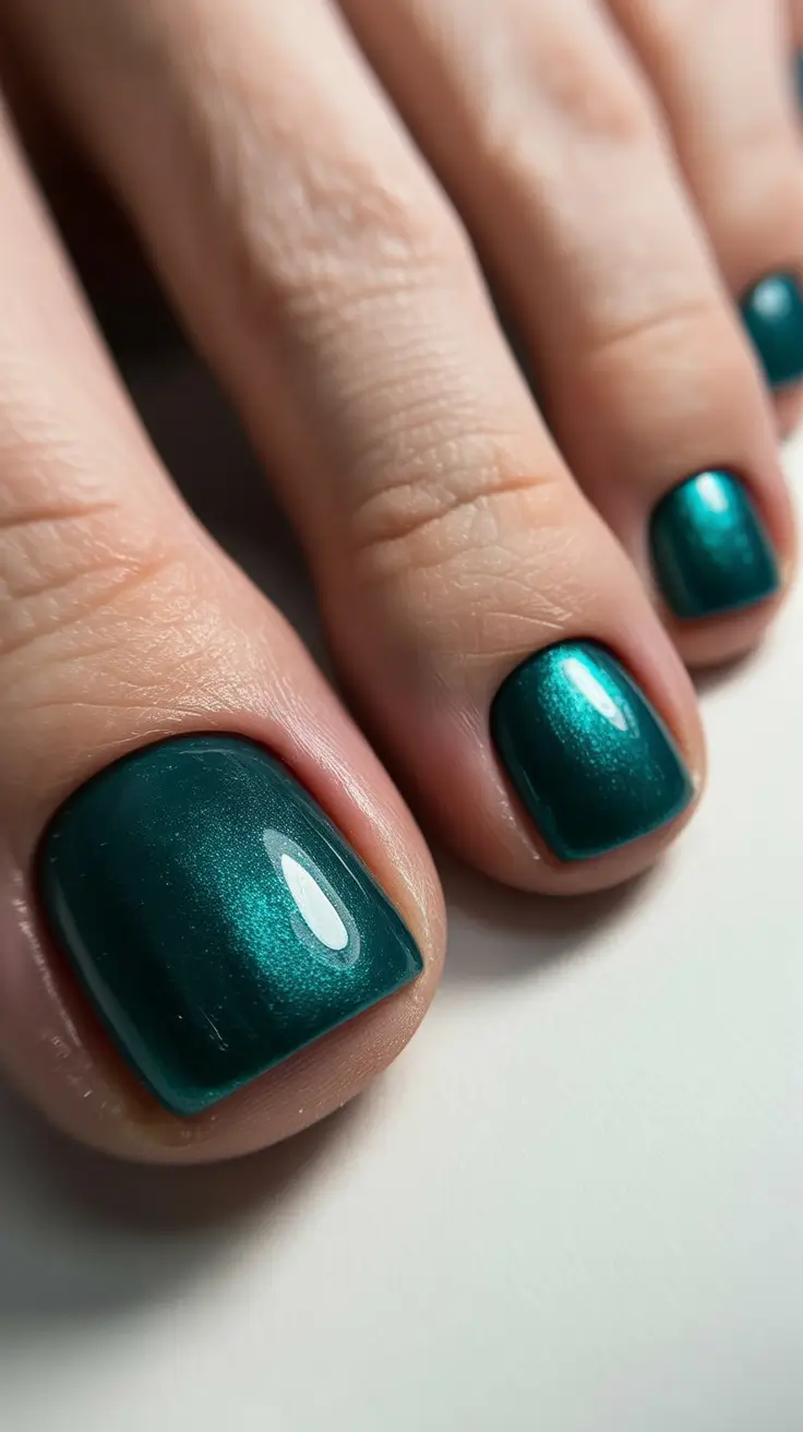 Winter Toe Nails 2025 2026 Emerald Mist