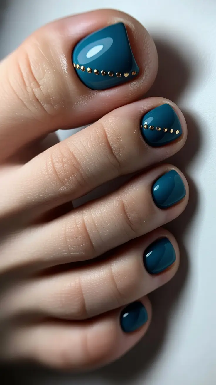 Winter Toe Nails 2025 2026 Midnight Spark