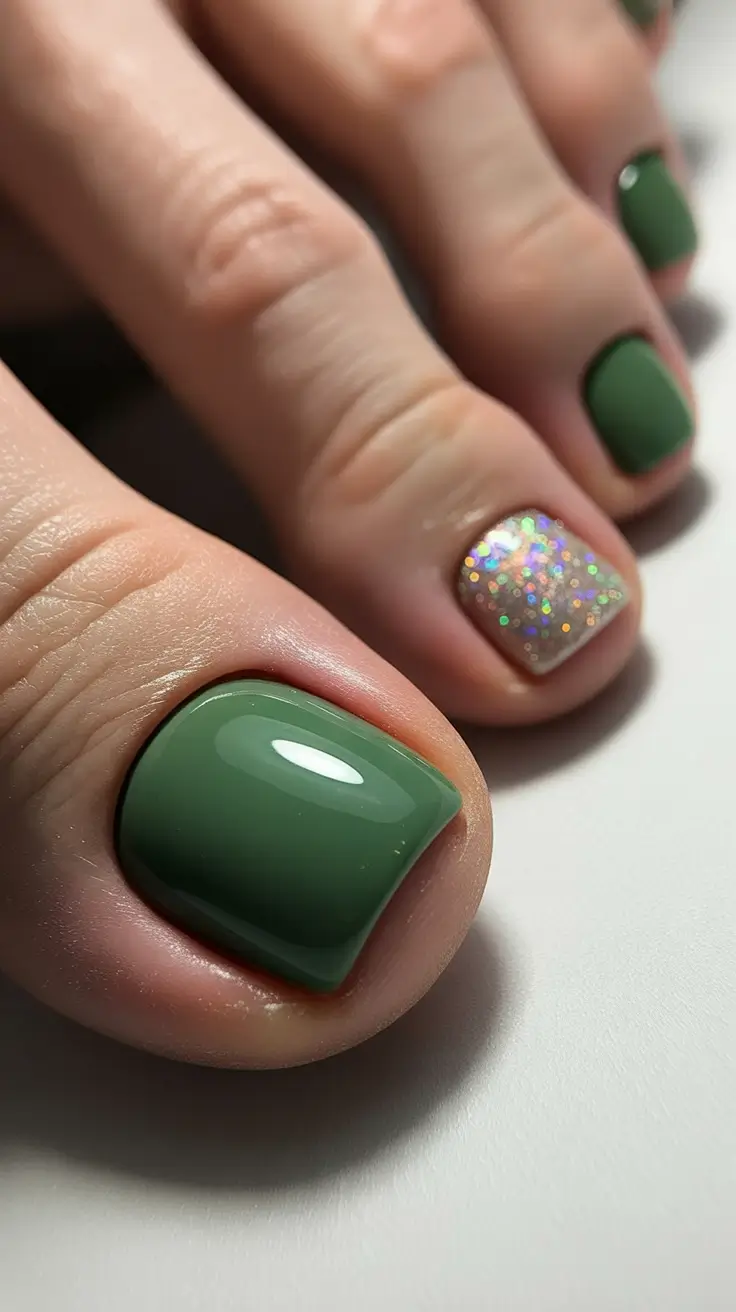 winter nails toe design and color 2025 2026 Olive Gleam