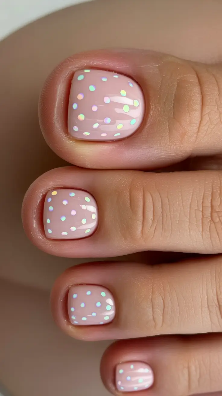 winter nails toe design and color 2025 2026 Opal Dots