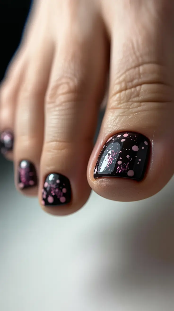 winter nails toe design and color 2025 2026 Galaxy Dust