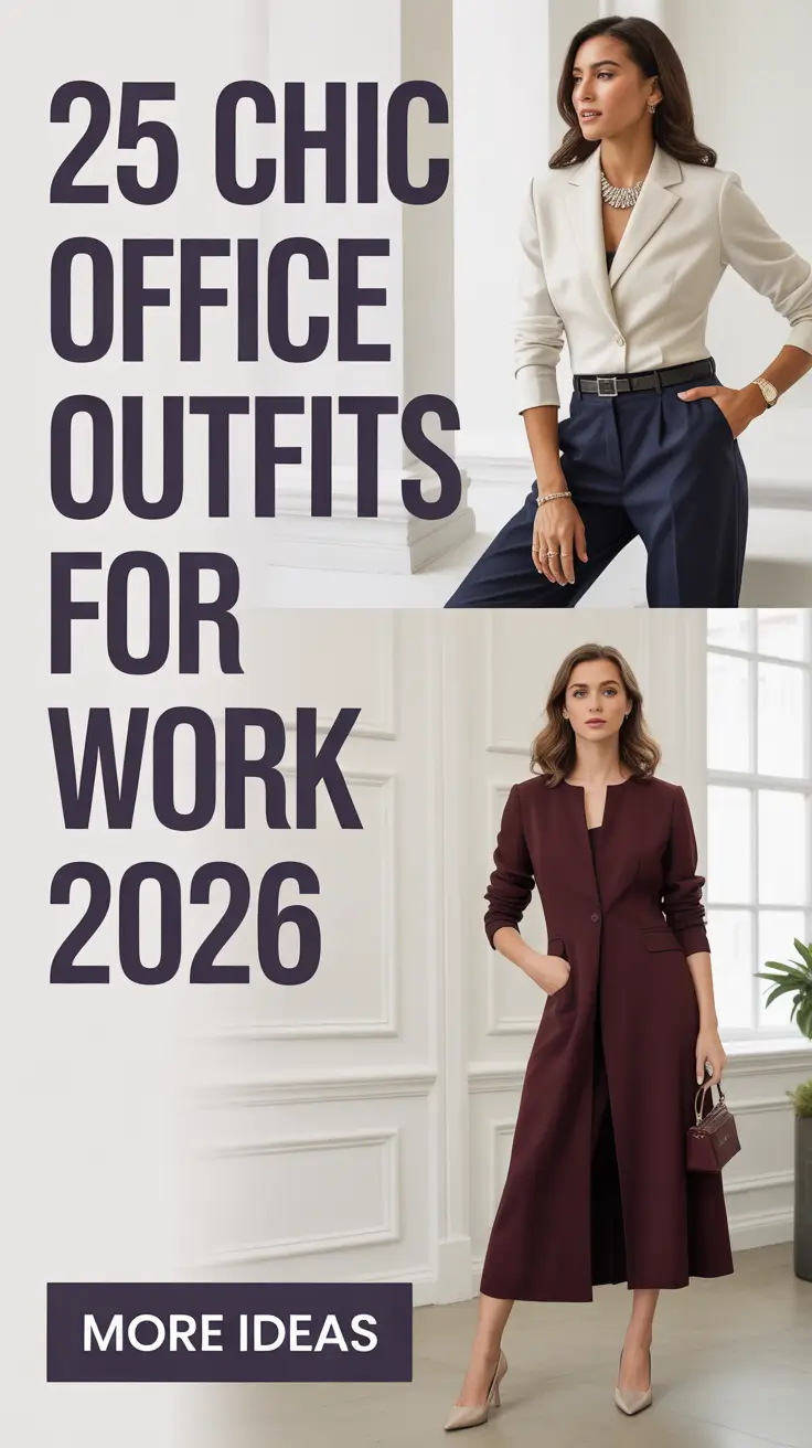 Chic Office Outfits for Work 2026: Elegant & Casual Fashion Ideas for Modern Women