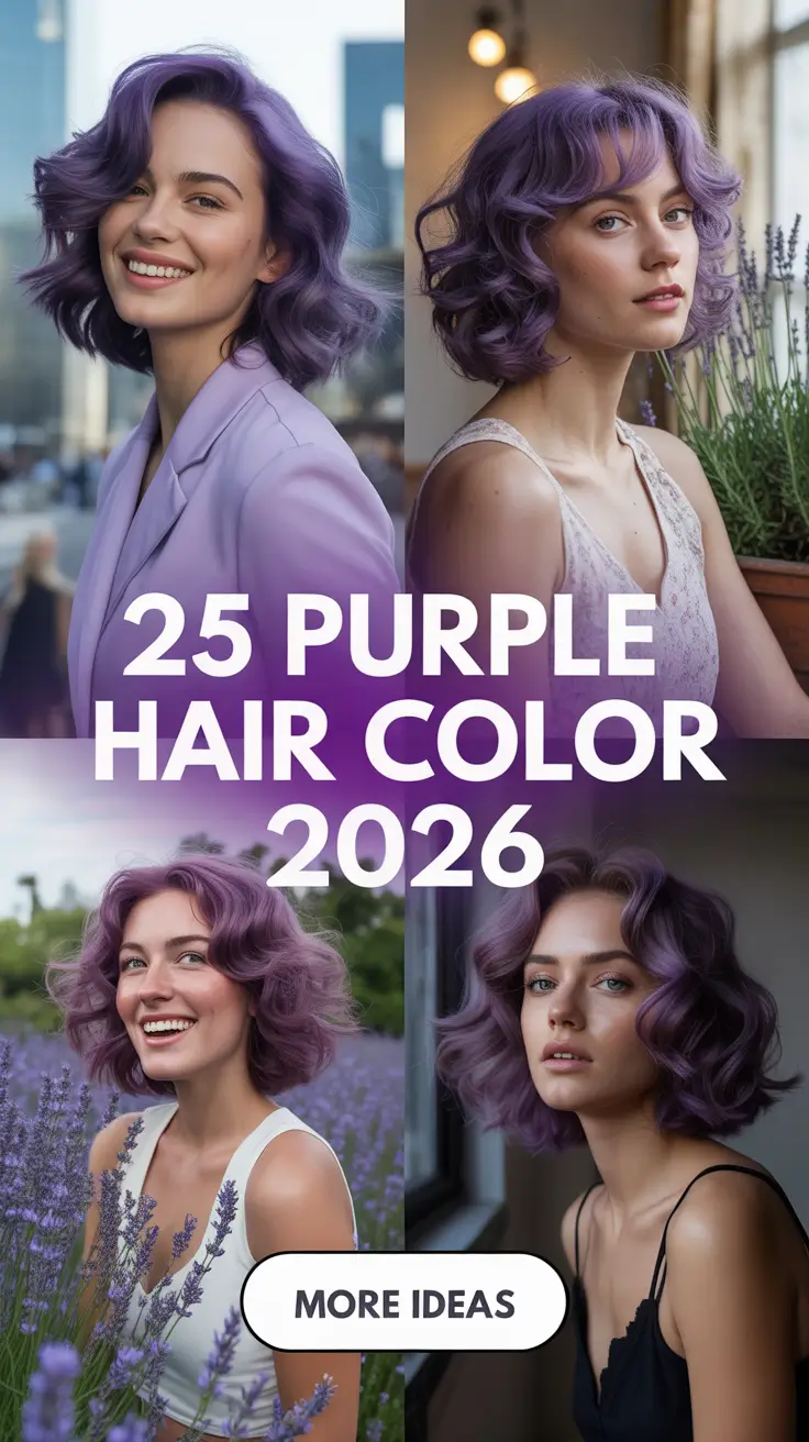 Purple Hair Color 2026: Trendy Ideas and Stunning Shades for Every Hair Type
