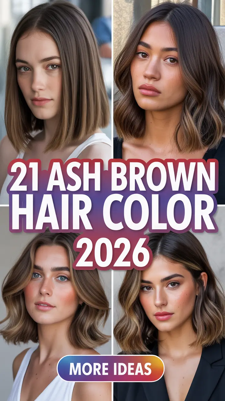 Ash Brown Hair Color 2026 – The Cool, Soft & Golden Palette Everyone Will Want