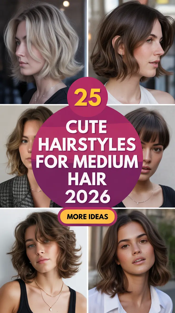 Cute Hairstyles for Medium Hair 2026 That Are Trendy, Layered, and Totally Wearable
