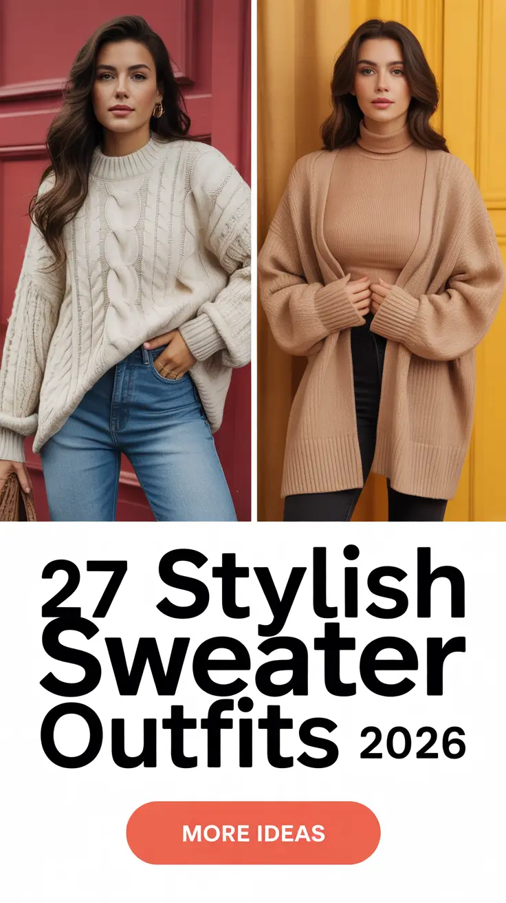 Stylish Sweater Outfits 2026: Cozy, Chic & Colorful Knit Trends to Try This Year