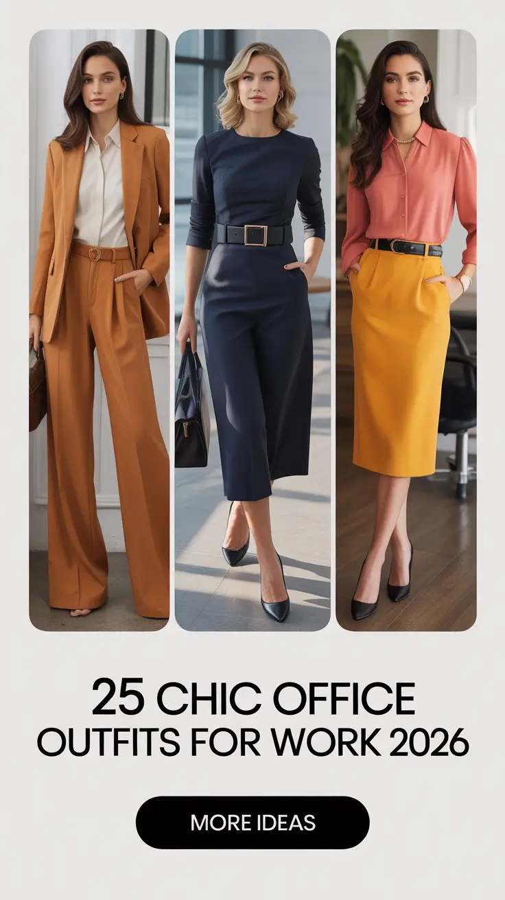 Chic Office Outfits for Work 2026: Elegant & Casual Fashion Ideas for Modern Women