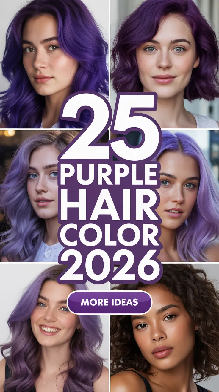 Purple Hair Color 2026: Trendy Ideas and Stunning Shades for Every Hair Type