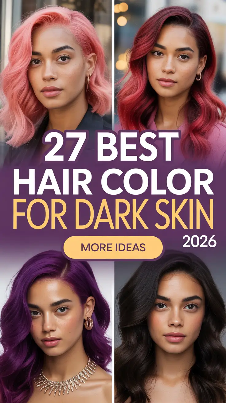 Best Hair Color for Dark Skin 2026 – From Chocolate Brown to Bold Red Tones