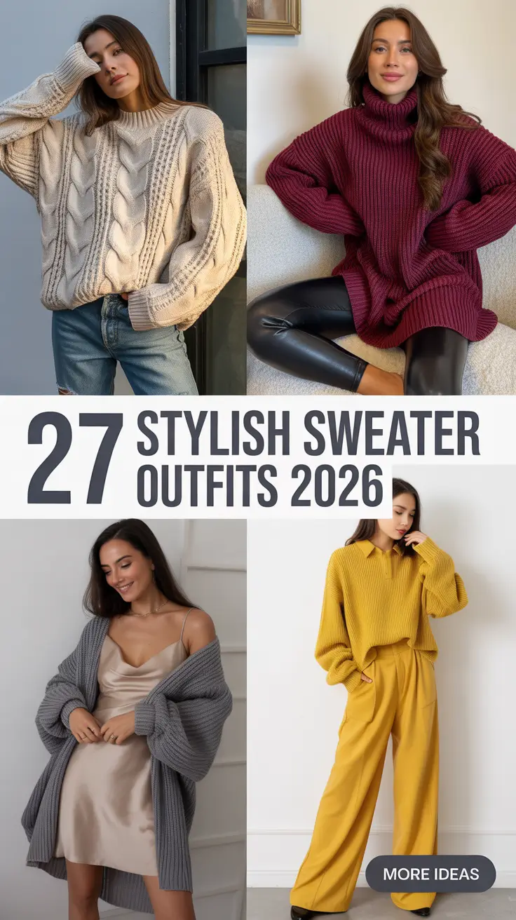 Stylish Sweater Outfits 2026: Cozy, Chic & Colorful Knit Trends to Try This Year