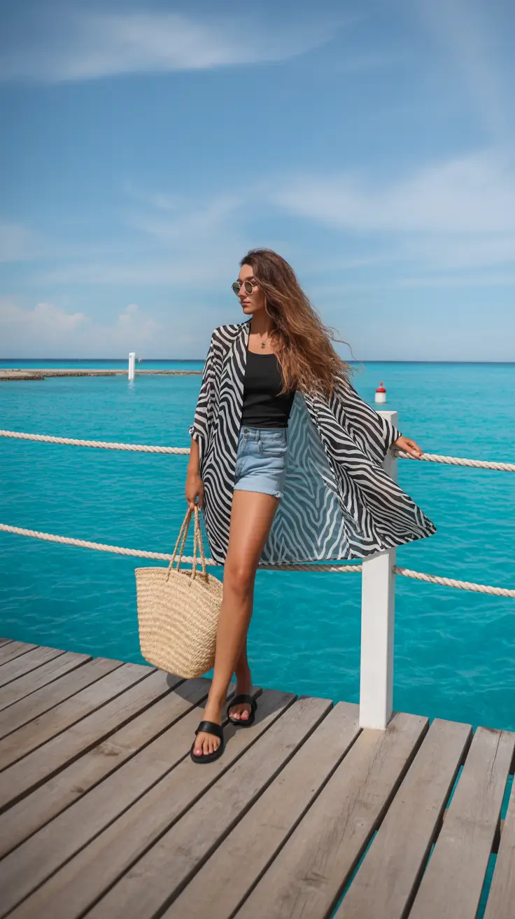 vacation outfits 2026 Zebra Breeze by the Water