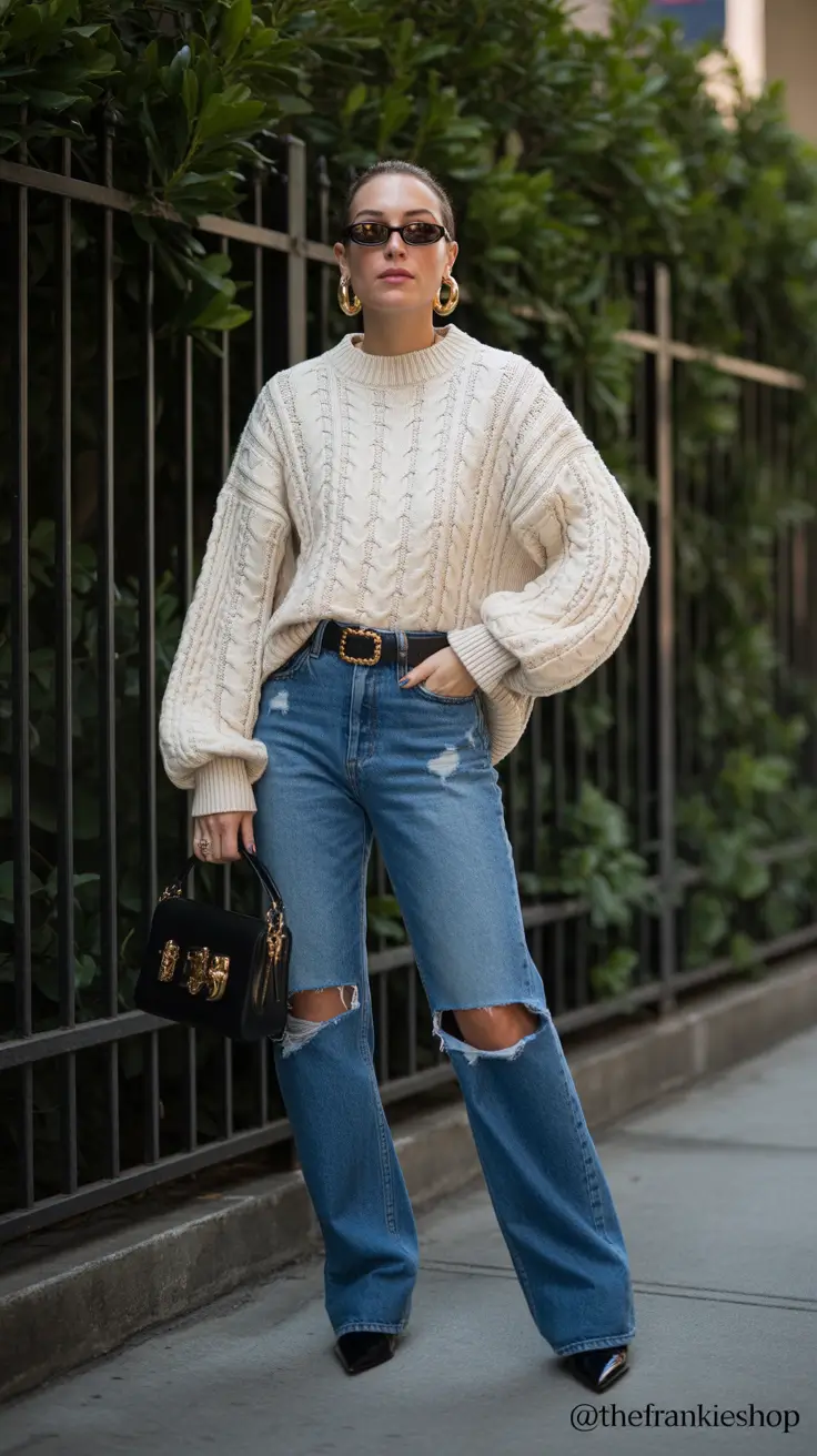 cold weather outfits 2026 Effortless Street Knit Energy