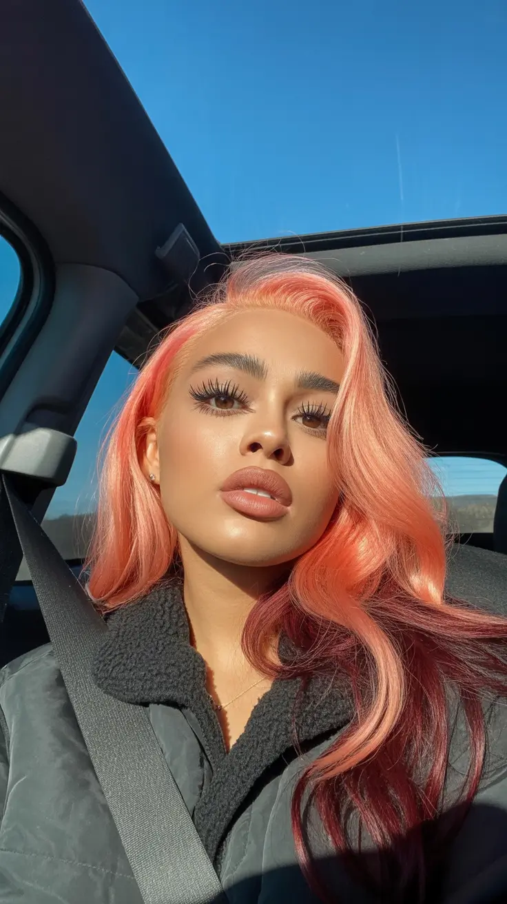 hair color for dark skin 2026 Peach Rose Energy