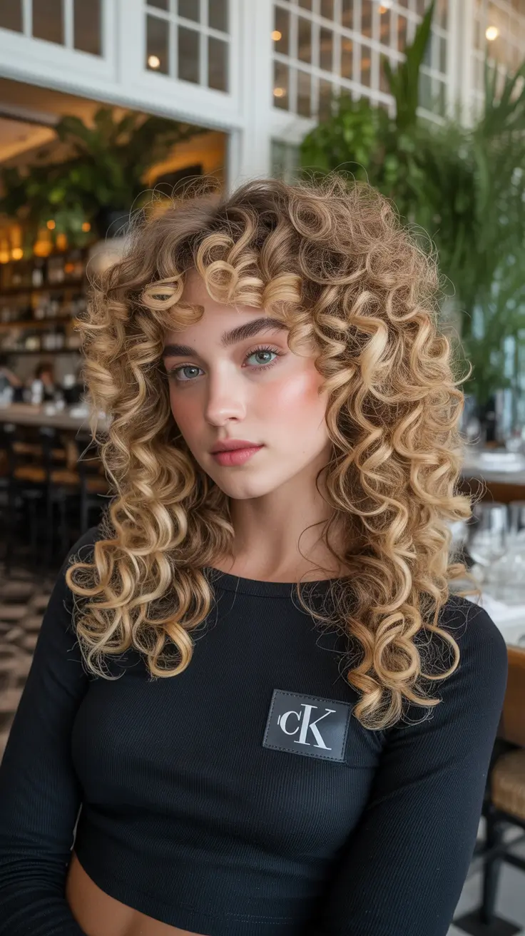 hair color light skin 2026 Sunlit Curls with Warm Depth