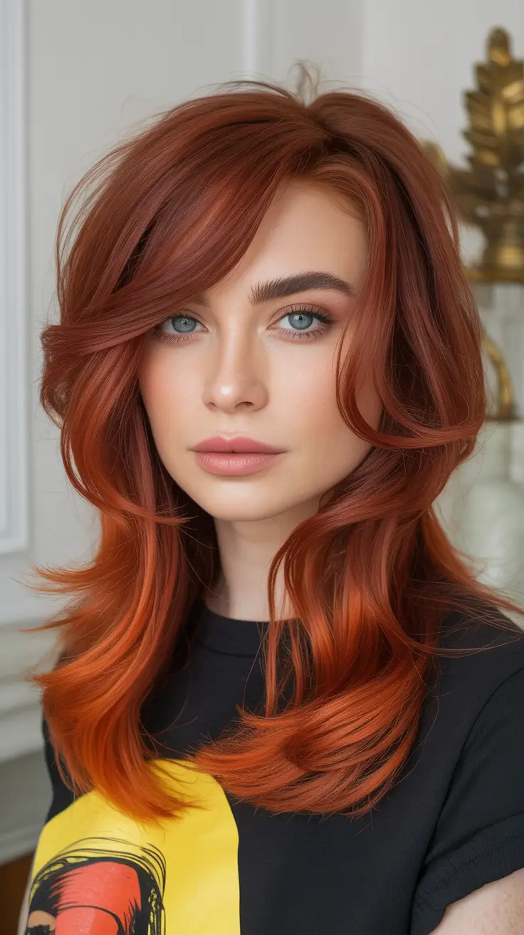 hair color light skin 2026 Fiery Copper Flow