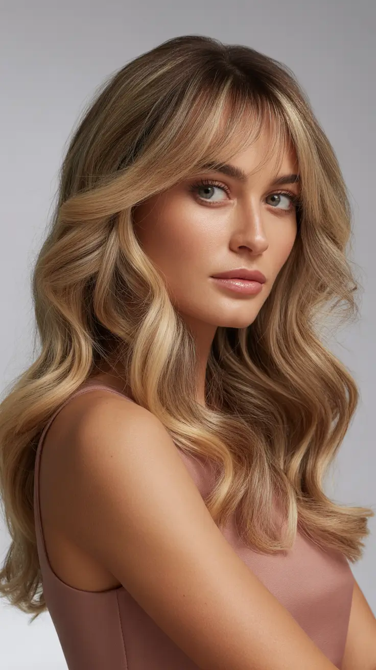 hair color for tan skin 2026 Soft Blonde Glam Waves
