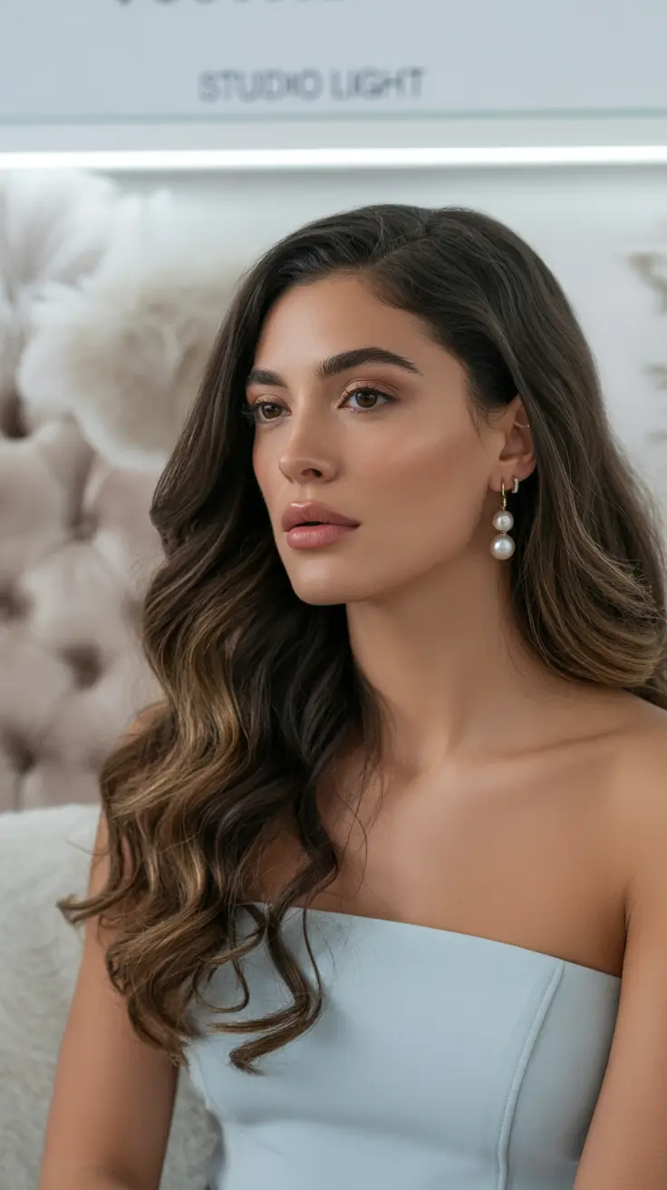 hair color for tan skin 2026 Champagne Brunette Shine