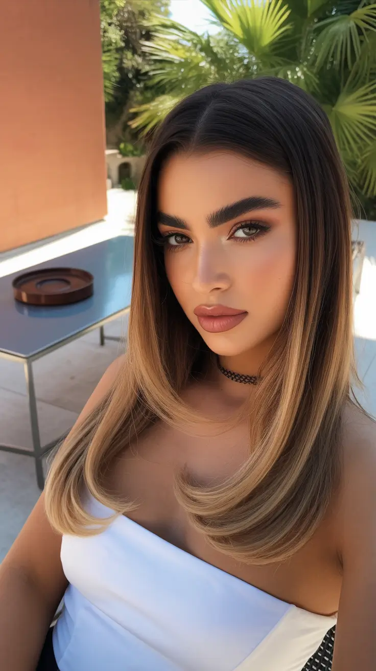 hair color for tan skin 2026 Golden Ombre Perfection