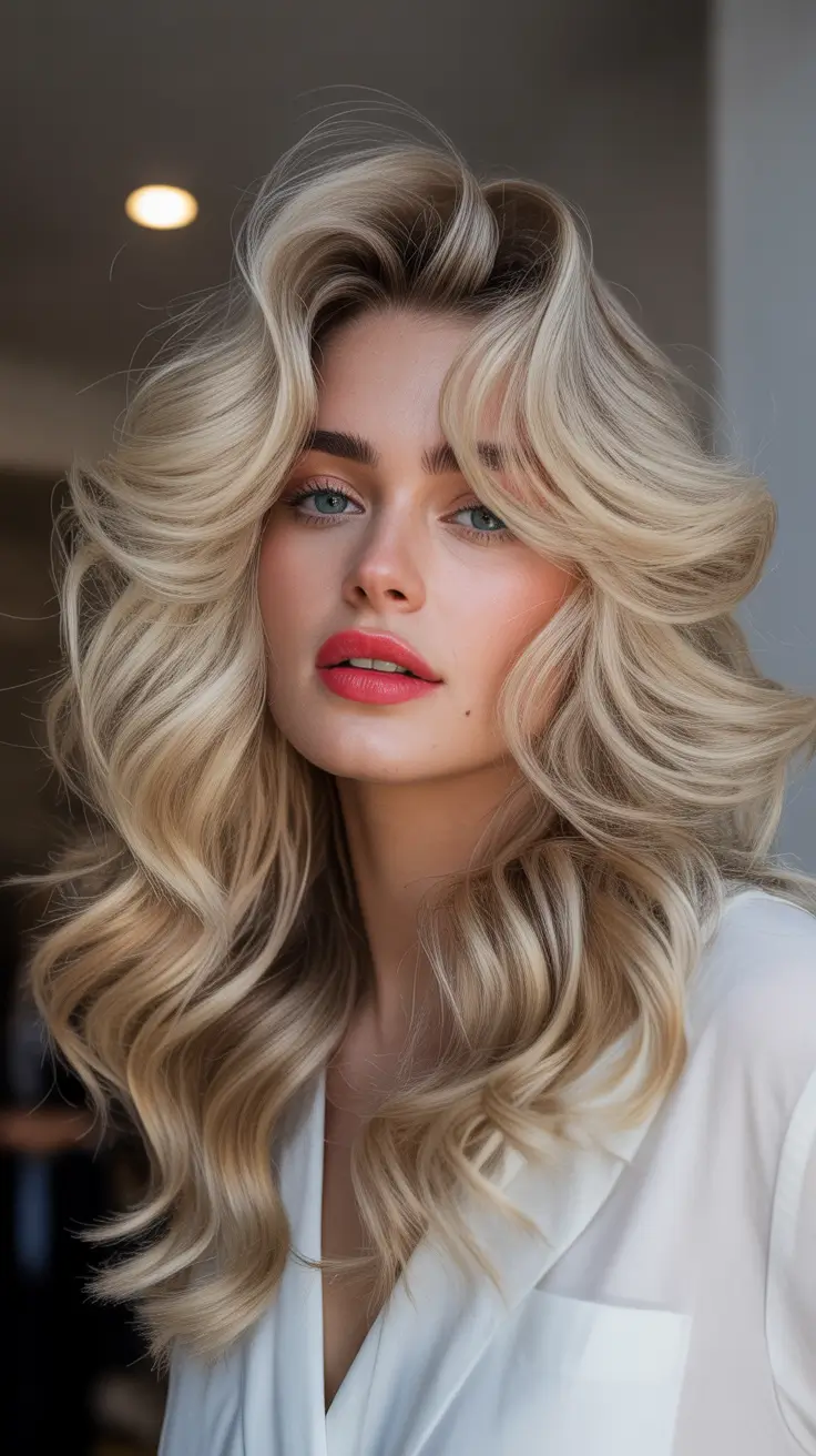 blonde hair color 2026 Beige Champagne Waves
